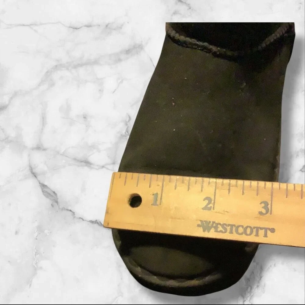Fashion‎ Girls Black Fur Lined Winter Ankle Boots Slip On Size 35
